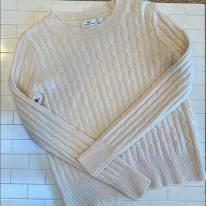 VINEYARD VINES Ivory Cable Knit 100% Cashmere Sweater (XS)